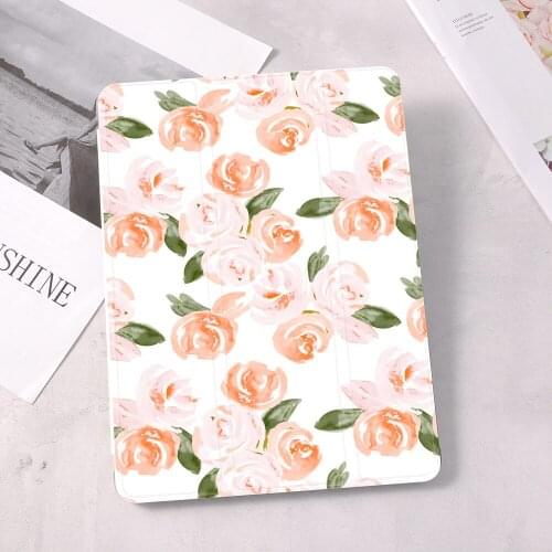 For iPad Air 4 Case 10.9 inch 2020 10.2 inch 8th Generation 7th 9.7 5th 6th Mini 4 5 iPad Pro 12.9 2018 Case Watercolor flowers