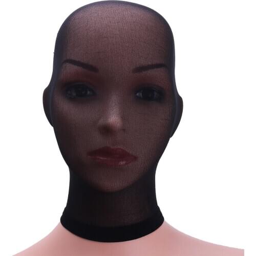 IEFiEL Unisex Sexy Black Men Women Lingerie Stockings Headgear Mask Sheer Stockings Headgear Bondage for Role Play Costume Masks