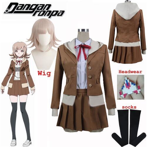 Danganronpa 3 The End of Hopes Peak High School Despair Arc Chiaki Nanami Uniform Short skirt Cosplay Costume For Halloween