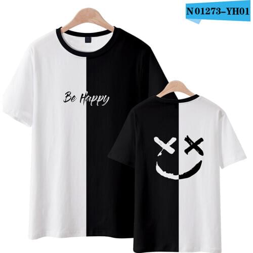 High Quality 3D T Shirt Smiling face lil peep men DJ O-neck Short Sleeve boys tshirt Be Happy Young People lil peep tshirt Tops