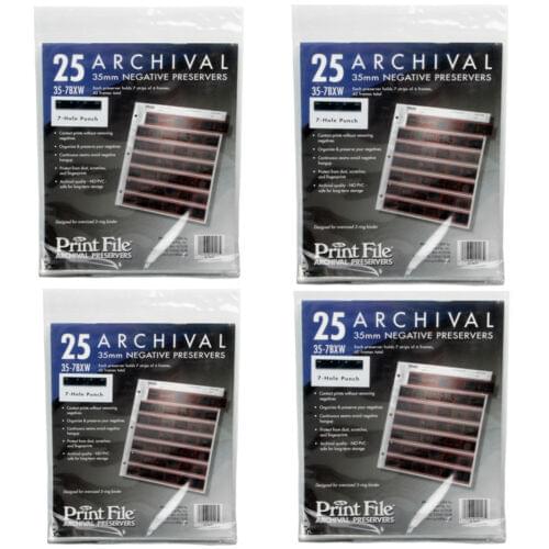 100x Printfile Archival Storage Sheets 35mm 135 Negative Page Preservers 35-7BXW