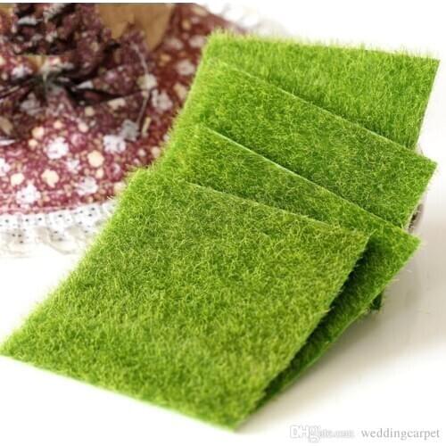 Artificial Grass Lawn 15*15cm fairy garden miniature gnome moss terrarium decor resin crafts bonsai home decor for DIY Zakka