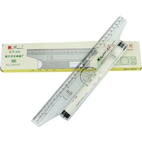 Kewen KX300 Plastic Multi-purpose Angle Parallel Ruler 30cm Universal Parallel Scroll Ruler Angle Ruler Foot Chiban Roller Ruler