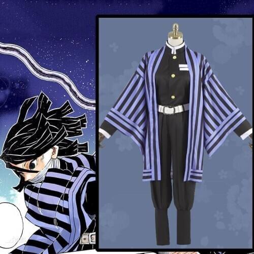 Anime Kimetsu No Yaiba Cosplay Costumes Obanai Iguro Cosplay Costume Uniforms Halloween Party Blade Of Demon Cosplay Costume