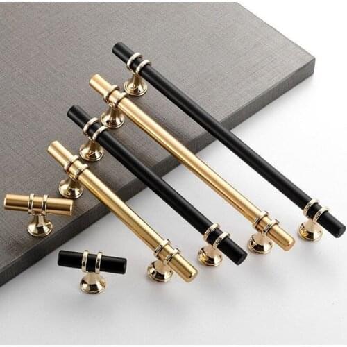 96-320MM Black Golden Cupboard Handle Brushed Kitchen Cabinet Door Knob Furniture Drawer Pull Hardware Pulls Bar Handle Metalic