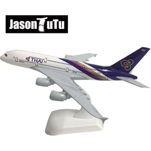JASON TUTU 20cm Thai Airways Airbus A380 Airplane Model Plane Model Aircraft Diecast Metal 1/300 Scale Planes Factory Wholesale