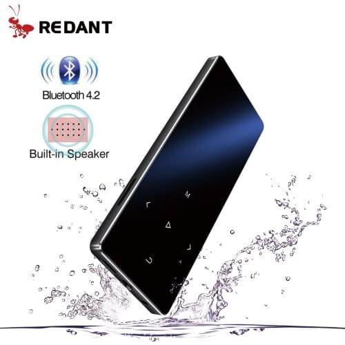 REDANT Bluetooth MP3 Player with fm radio Speaker 1.8 Screen touch keys hifi mini sport MP 3 music player portable metal walkman