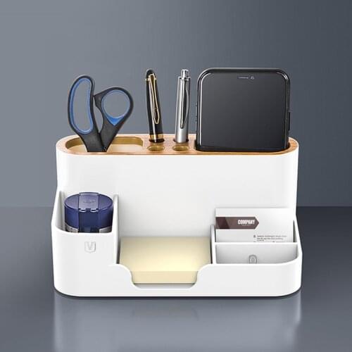 Desktop Makeup Organizer For Cosmetics Pencil Cases Plastic Storage Container Multi-Compartment Stationery Organizer Storage Box
