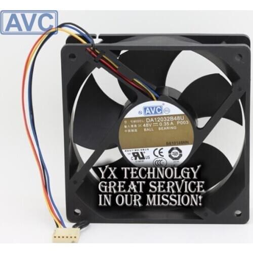 The new DA12032B48U 120mm 12032 48V 0.35A double ball bearing cooling fan for AVC 120*120*32mm