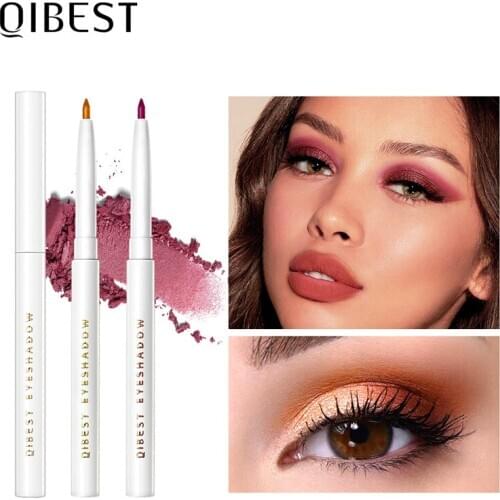 Qibest shimmer matte eyeliner pencil black blue purple pigment long lasting waterproof fashion eyeliner gel pen QB093