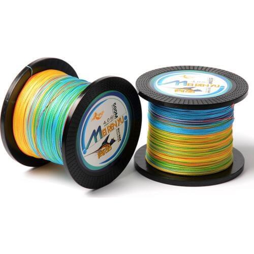 500m/Spool 8 Strand 100% PE Fishing Line Multicolor Multifilament Sea Fishing Braid Line High Strength Big Power