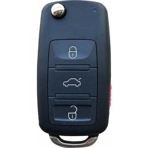 Replacement Folding Car Key 3 Button + Panic Remote Key Shell HU66 Blade Fob Fit For Audi A4 A6 A8 TT