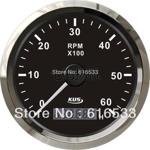 85mm Kus instrument tachometer gauge 6000rpm12v 24v for vehienlar rv marine general yacht motor boat accessories 1pc