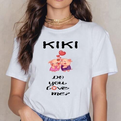 Tops T Shirt Women Kiki Do You Love Me Design Black Custom Female Shirt