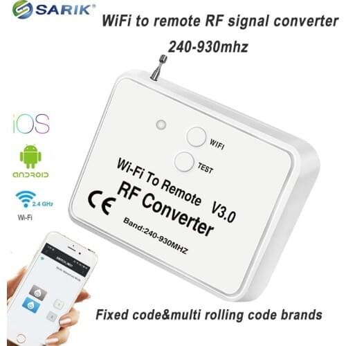 Universal WiFi switch remote control 290mhz-868MHz WiFi to RF Converter multi frequency rolling code garage door remote control
