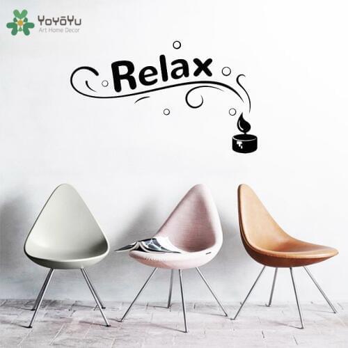 YOYOYU Wall Decal Girls Beauty Salon Vinyl Wall Sticker Relax Body Spa Candle Pattern Art Mural Interior Removable Decor CT461