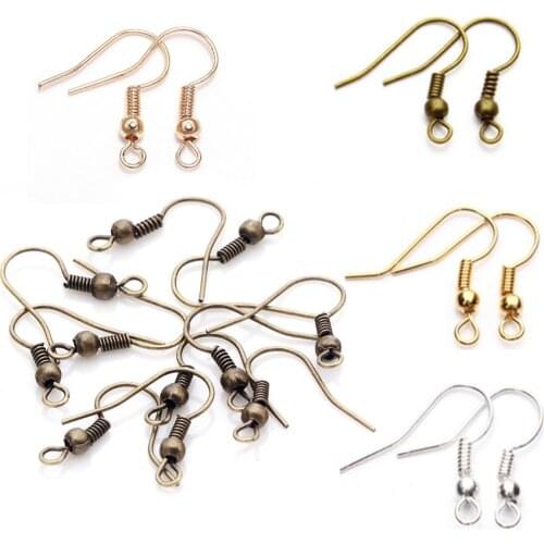 100 Pcs Earring Hooks Ear Wires French Hooks Hypoallergenic Stainless Steel