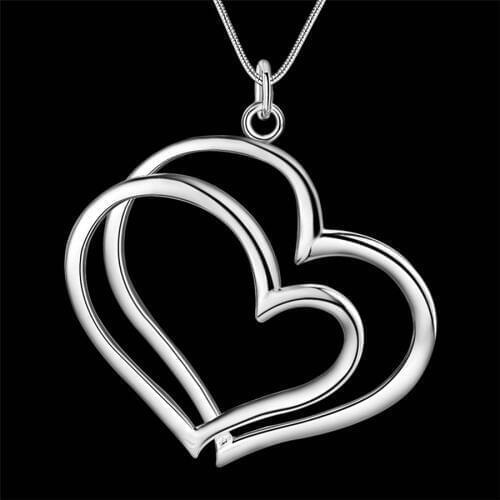 New wholesale silver color high quality jewelry fashion noble Women classic love lady wedding necklace jewelry p108