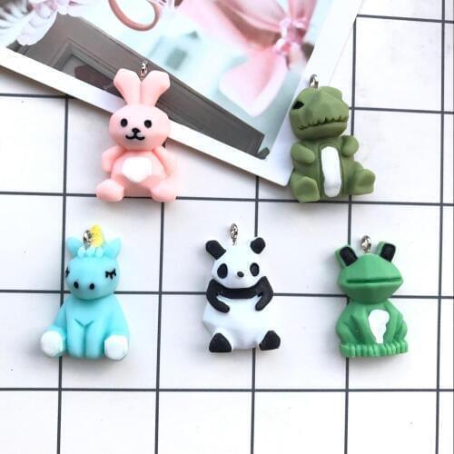 10pcs kawaii resin Flat back Cartoon charms diy earring Key chain charms for DIY Student supplies decoration