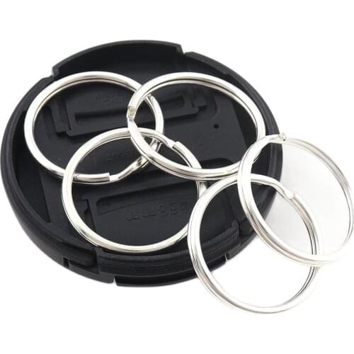 10pcs/lot Key Chain Key Ring 26mm Silver Plated Round Split Keyrings Keychain Jewelry Making Accessories