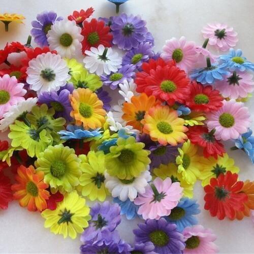 10pcs/lot Artificial Gerbera Daisy Silk Flowers Heads For DIY Wedding Party Home Decor DIY Craft Supplies 10cm Free shipping