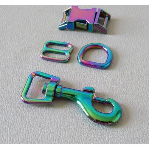 100Sets/Pack Wholesale Metal D Ring Belt Loop Clasp Adjuster Buckle Pet Dog Collar Leash Hook DIY Accessory Harness Hardware