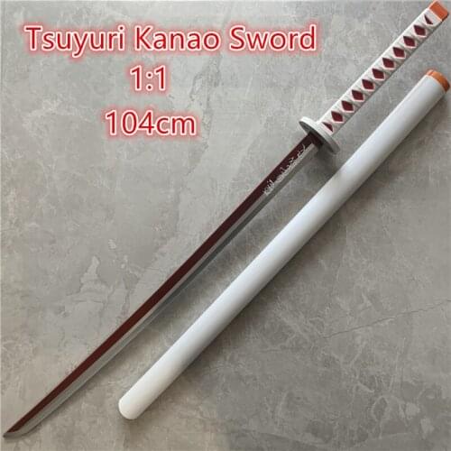 104cm Sword Weapon Cosplay 1:1 Demon Slayer Kimetsu no Yaiba Tsuyuri Kanao Shinobu Sowrd Ninja Knife Prop Model Toy