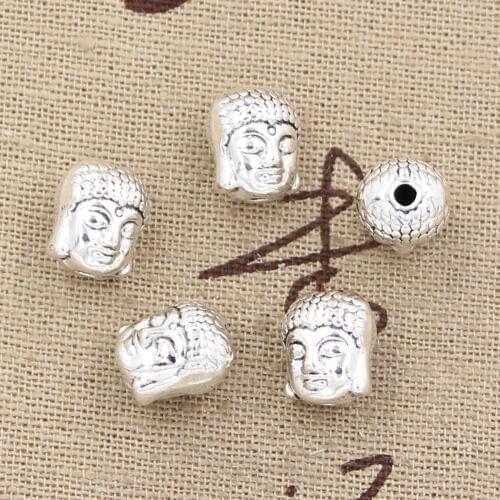 12pcs Charms Buddha 11x9x7mm Handmade Craft Pendant Making fit,Vintage Tibetan Bronze Silver color,DIY For Bracelet Necklace