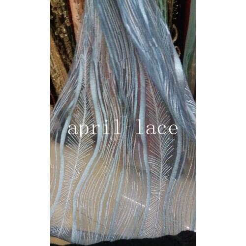 Promotion stock 5yards ZCL105 blue french embroidery high quality lace for evening dress/wedding/fashion design,send by dhl