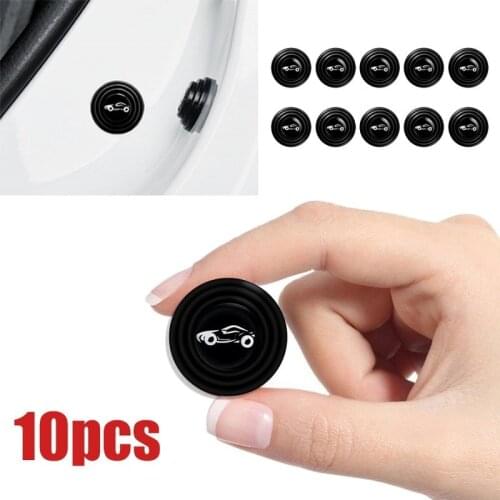 10 Pcs Anti-collision Silicone Pad Car Door Closing Protection Soundproof Buffer Gasket Auto Anti-shock Sticker Pads