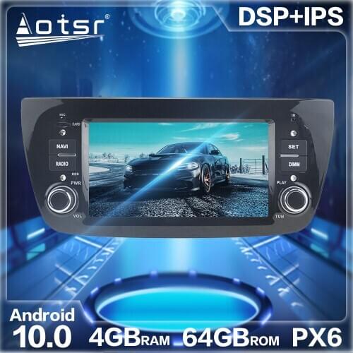 Aotsr Android 10.0 4GB+64GB Car Radio Player GPS Navigation DSP For FIAT DOBLO 2010 - 2015 Car Auto Stereo Multimedia Headunit
