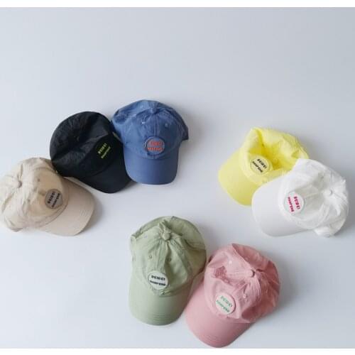 New Summer Kids Hats Korean Edition Breathable Visors Letter Solid Color Quick-Drying Baseball Cap Toddler Boy Girl Snapback Hat