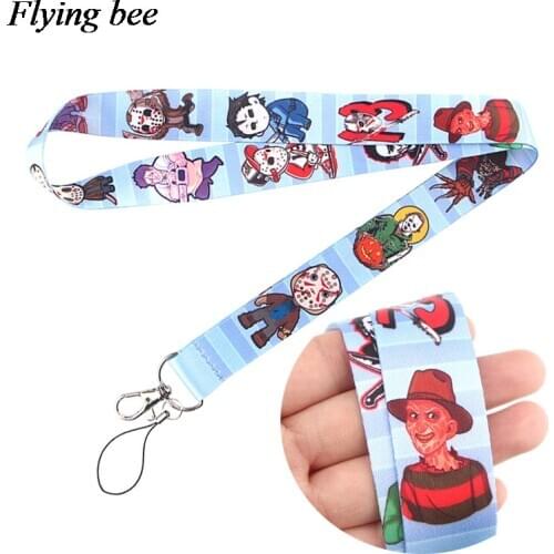 Flyingbee Horror killer Keychain Phone Lanyard Fashion Lanyards for ID Card Keys X0678