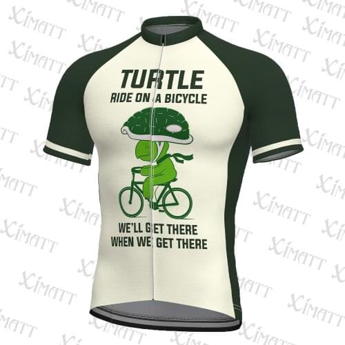 Classic Green Head Turtle Polyester Cycling Jersey Mountain Bike Motocross Enduro Tight Reduce Resistance Quick Dry Shirt