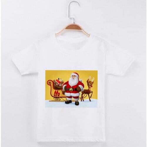 Christmas Transport Gifts Print T-shirt Short-sleeved Boys Clothes As Santa Claus Tie Big Brother Boys T Shirts Tee Shirt Girls