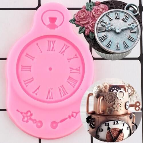 Cake Decorating Tools Watches And Clocks, Cartoon Liquid Fondant Cake Mold Handmade Chocolate Dessert Decoration Diy Bakeware