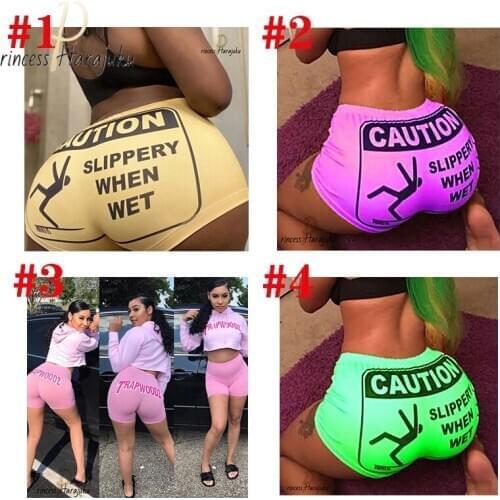 2021 Summer New Women Mid Waist Booty Shorts Bodycon Harajuku Snack Booty Shorts Sexy Bicycle Fitness Candy Shorts Skinny Shorts