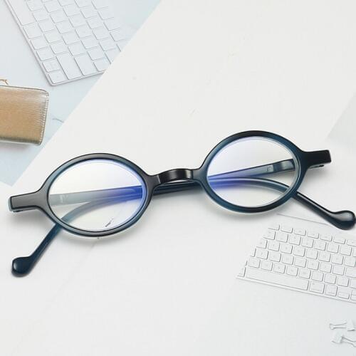 Fashion round portable reading glasses men ultra light comfortable anti-fatigue retro reading glasses women anti-blue PC eyewear