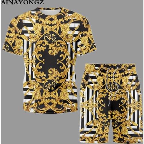 Retro Ethnic Style Short Shirt Summer Clothes Mens Sets 2021 Sell Well Trend Beach Wear Outfit Fashion Casual Shorts Suit 5XL