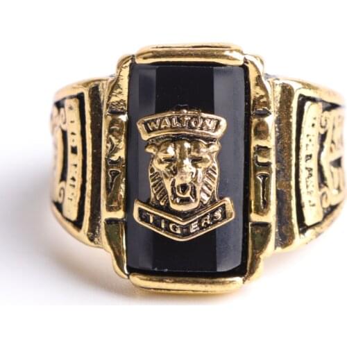 Punk style tiger head pattern alloy zircon mens ring Unique cool party accessories