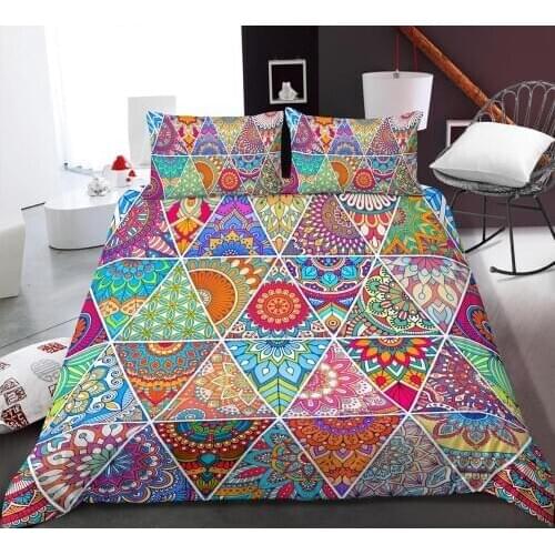 3D Bohemian Bedding Sets Geometric Trend Mandala Flower Bedding Sets Ethnic Floral Bedding For Kids Bedding Room
