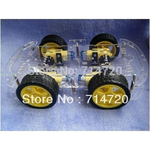 Free shipping 4WD robot smart car chassis kits with speed encoder