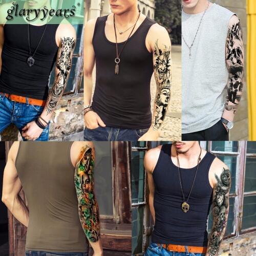 Glaryyears 20 Designs 1 Sheet Full Arm Tattoo Sticker TQB Animal Temporary Tattoo Sticker for Women Men Transfer Test