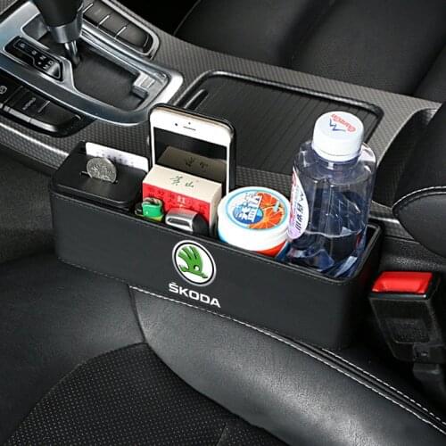 For Skoda 2 A7 Tour RS Octavia Fabia Kodiak Rapid Kodiaq Superb Yeti Phone Organizer Drink Holder Car Seat Crevice Storage Box
