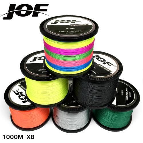 JOF Super Strong1000M 8 Strands Weaves PE Braided Fishing Line Rope Multifilament 22LB 31LB 39LB 43LB 52LB 61LB 78LB