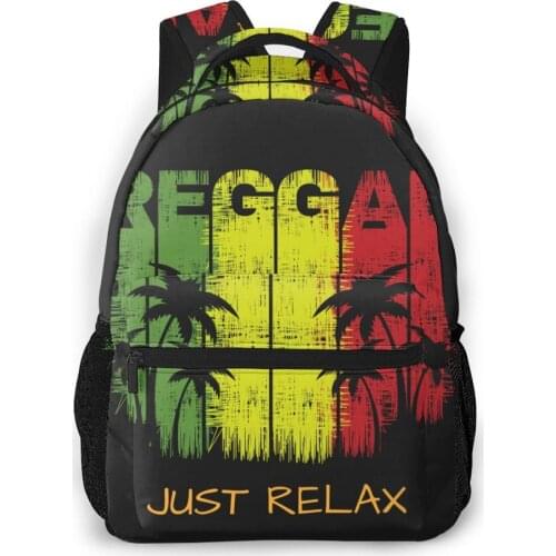 2021 Backpack Women Shoulder Bag Reggae Music With Slogan Of Just Relax School Bag For Teenage Girl Backpacks Travel Bag