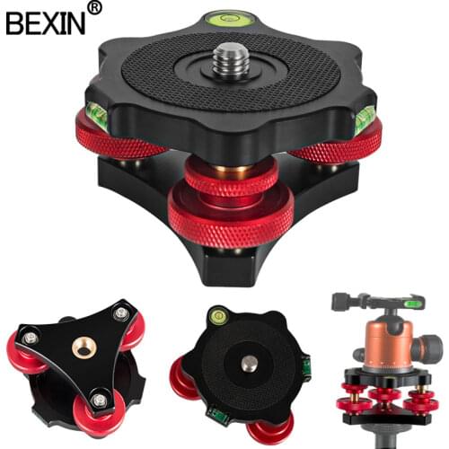 Tripod Speedy Leveling Base Leveler Adjusting Base Panning Level Plate with Bubble Level for Canon Nikon DSLR Camera Tripod