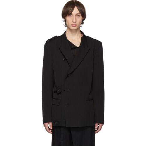 Deconstructed military uniform gabardine suit Yamamoto style casual jacket