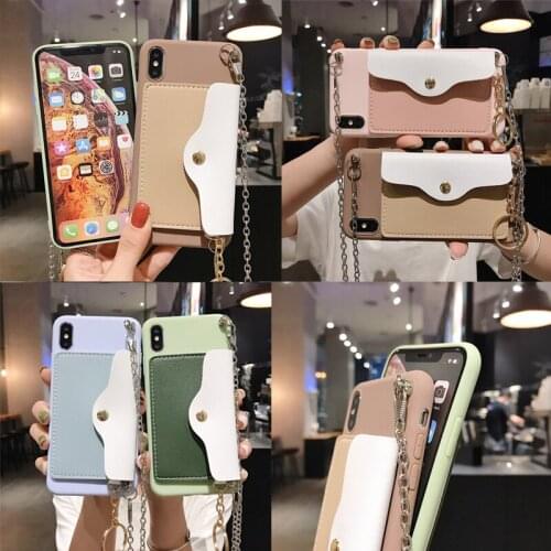 Crossbody Bags Card Pocket Case For Oppo Reno 2 Z 2Z 2F 10 Realme 5 F9 R17 Pro 5S X K1 R15X A1K R15 Lanyard Necklace Strap Case