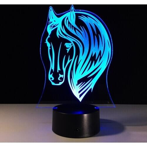 Usb Led 3D Night Light Battery Powered Horse Lamp Power Bank Led Usb 3d Led Night Light Powerbank Lamps